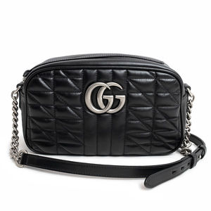 Gucci GG Marmont Small Chain Shoulder Bag Crossbody Leather Black